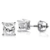 14K White Gold Discount Diamond Studs Earrings Princess 0.75ct 4mm -H'Hen Sale Store 14k gold discount diamond studs earrings princess 075 p 5643 wh