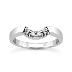 Thin 14K White Gold Engagement Diamond Ring Band 0.06ct