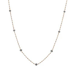 14K White Gold Faceted Black Diamond Bead Necklace Chain 25.25ct -H'Hen Sale Store 14k gold faceted black diamond bead necklace chain 2525ct ro