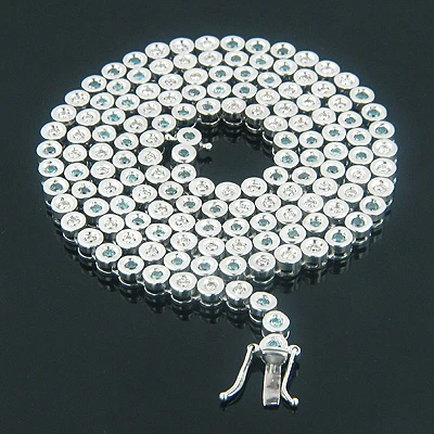 14K White Gold Fancy Color Blue Diamond Necklace Chain 8.82ct 4 14K White Gold Fancy Color Blue Diamond Necklace Chain 8.82ct - Image 2