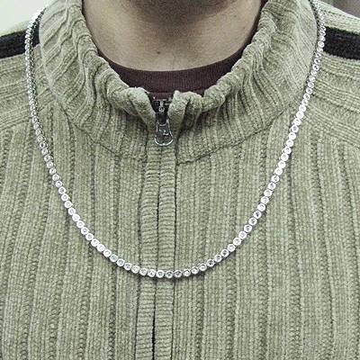 14K White Gold Fancy Color Blue Diamond Necklace Chain 8.82ct 5 14K White Gold Fancy Color Blue Diamond Necklace Chain 8.82ct - Image 3