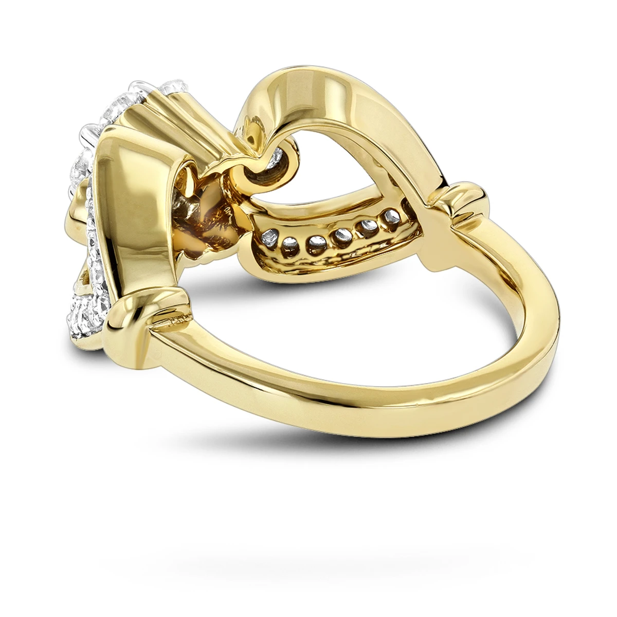 14K Yellow Gold Floral Diamond Engagement Ring 1 Ct 6 14K Yellow Gold Floral Diamond Engagement Ring 1 Ct - Image 4