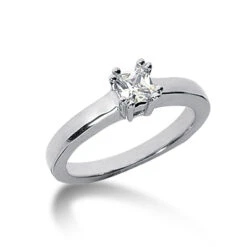 14K White Gold Four-Prong Engagement Ring Mounting 2.76mm