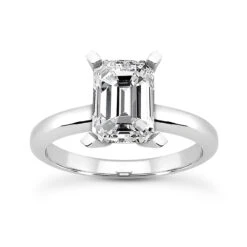 14K White Gold Four-Prong Solitaire Engagement Ring 0.50ct 2.4mm