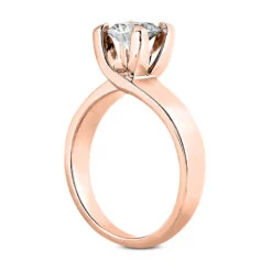 14K White Gold Four-Prong Solitaire Engagement Ring 1.25ct 4.45mm -H'Hen Sale Store 14k gold four prong solitaire engagement ring 125ct p 23255 back rose 20220426
