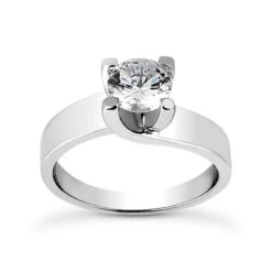14K White Gold Four-Prong Solitaire Engagement Ring 1.25ct 4.45mm