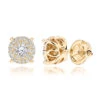 14K Yellow Gold Halo Round Stud Diamond Earrings 0.6ct Clusters -H'Hen Sale Store 14k gold halo round stud diamond earrings 065ct ye