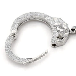 14K White Gold Handcuffs With Key Diamond Pendant 9ct Miniature Cuffs -H'Hen Sale Store 14k gold handcuffs with key diamond pendant 9ct miniature cuffs 2