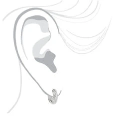 14K White Gold Huggies Small Inside Out Diamond Hoop Earrings 0.7ct -H'Hen Sale Store 14k gold huggies small inside out diamond hoop earrings 07ct body white