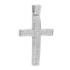 14K White Gold Iced Out Men's Diamond Cross Pendant 7.55ct