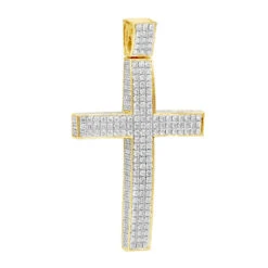 14K White Gold Iced Out Men's Diamond Cross Pendant 7.55ct 11 14K White Gold Iced Out Men's Diamond Cross Pendant 7.55ct -H'Hen Sale Store 14k gold iced out mens diamond cross pendant 755ct p 6583 ye