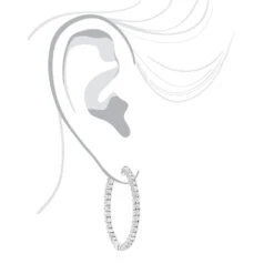 14K White Gold Inside Out 3 Carat Hoops Diamond Earrings For Women By Luxurman -H'Hen Sale Store 14k gold inside out 3 carat hoops diamond earrings for women by luxurman bodwh