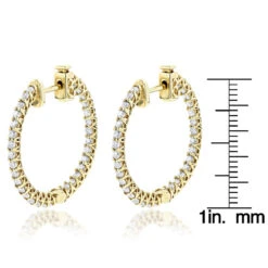 14K Yellow Gold Inside Out Diamond Hoop Earrings 1.85ct 13 14K Yellow Gold Inside Out Diamond Hoop Earrings 1.85ct -H'Hen Sale Store 14k gold inside out diamond hoop earrings 185ct p 6267 rulerye