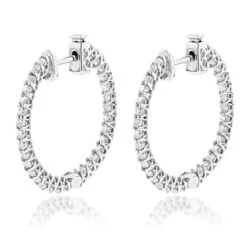 14K Yellow Gold Inside Out Diamond Hoop Earrings 1.85ct 9 14K Yellow Gold Inside Out Diamond Hoop Earrings 1.85ct -H'Hen Sale Store 14k gold inside out diamond hoop earrings 185ct p 6267 wh