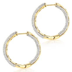 14K White Gold Inside Out Diamond Hoop Earrings 2 Carats -H'Hen Sale Store 14k gold inside out diamond hoop earrings 263ct p 6143 backye