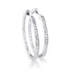 14K White Gold Inside Out Diamond Hoop Earrings 4.6ct