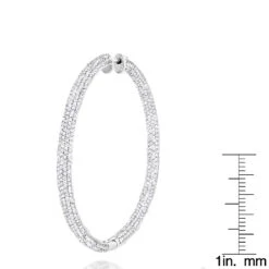 14K White Gold Inside Out Diamond Hoop Earrings 5.40ct -H'Hen Sale Store 14k gold inside out diamond hoop earrings 540ct p 6198 rulerwh