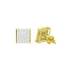 14K Yellow Gold Invisible Princess Cut Diamond Earrings 1.5ct 2 14K Yellow Gold Invisible Princess Cut Diamond Earrings 1.5ct -H'Hen Sale Store 14k gold invisible princess cut diamond earrings 15ct ye