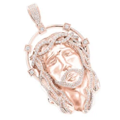Hip Hop 14K White Gold Jesus Face Diamond Pendant For Men 3.55ct 10 Hip Hop 14K White Gold Jesus Face Diamond Pendant For Men 3.55ct -H'Hen Sale Store 14k gold jesus face diamond pendant 355ct p 181 ro