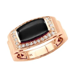 14K White Gold Ladies Black Onyx Ring 0.26ct -H'Hen Sale Store 14k gold ladies black onyx ring 026ct p 29686 ro