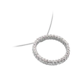 14K White Gold Ladies Circle Diamond Necklace 1.05ct -H'Hen Sale Store 14k gold ladies circle diamond necklace 105ct p 28208 back white 20220426