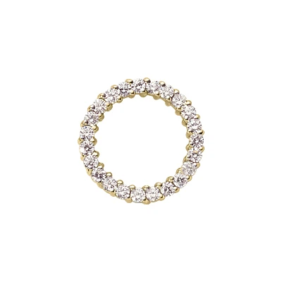 14K White Gold Ladies Circle Diamond Pendant 0.46ct 4 14K White Gold Ladies Circle Diamond Pendant 0.46ct - Image 2