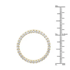 14K Yellow Gold Ladies Circle Diamond Pendant 1.80ct -H'Hen Sale Store 14k gold ladies circle diamond pendant 180ct p 28226 rulerye