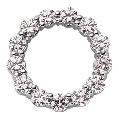 14K White Gold Ladies Circle Diamond Pendant 1.95ct 3 14K White Gold Ladies Circle Diamond Pendant 1.95ct