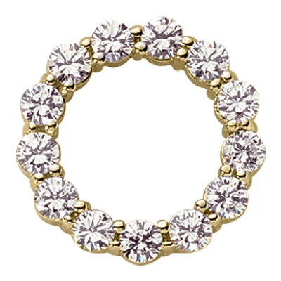 14K White Gold Ladies Circle Diamond Pendant 1.95ct 4 14K White Gold Ladies Circle Diamond Pendant 1.95ct - Image 2