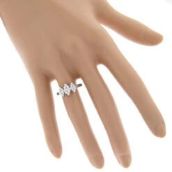 14K White Gold Ladies Cluster Diamond Ring 0.63ct Three Stone Ring Design 7 14K White Gold Ladies Cluster Diamond Ring 0.63ct Three Stone Ring Design -H'Hen Sale Store 14k gold ladies cluster diamond ring 063ct three stone ring design bodwh