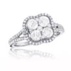 14K White Gold Ladies Diamond Cluster Ring 1.8ct Unique Halo Engagement Ring 2 14K White Gold Ladies Diamond Cluster Ring 1.8ct Unique Halo Engagement Ring -H'Hen Sale Store 14k gold ladies diamond cluster ring 18ct unique halo engagement ring 1