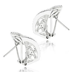 14K White Gold Ladies Diamond Earrings 1.76ct -H'Hen Sale Store 14k gold ladies diamond earrings 176ct p 40480 backwh
