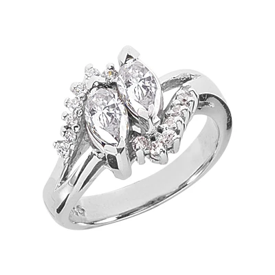 14K White Gold Ladies Diamond Ring 1.21ct 3 14K White Gold Ladies Diamond Ring 1.21ct