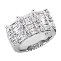 14K White Gold Ladies Diamond Ring 1.50ct 10.1mm