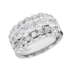 14K White Gold Ladies Diamond Ring 2.02ct