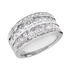 14K White Gold Ladies Diamond Ring 2.38ct
