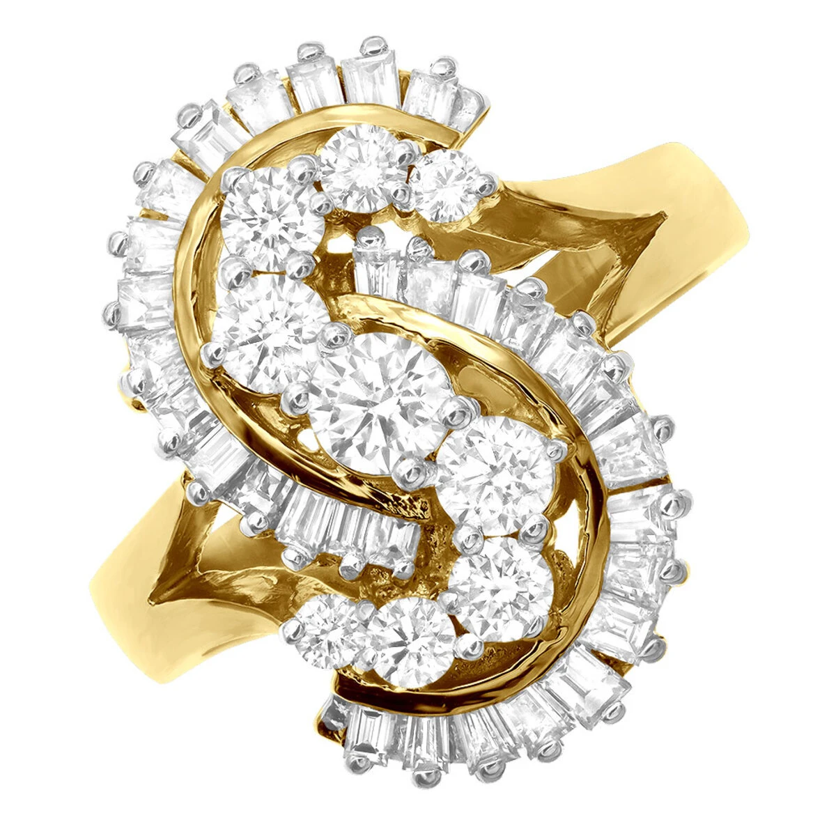 14K Yellow Gold Ladies Diamond Ring 2ct 3 14K Yellow Gold Ladies Diamond Ring 2ct