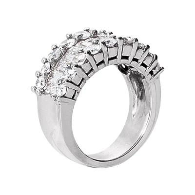14K White Gold Ladies Diamond Ring 3.58ct 10.7mm 5 14K White Gold Ladies Diamond Ring 3.58ct 10.7mm - Image 3