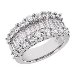 14K White Gold Ladies Diamond Ring 3.58ct 10.7mm
