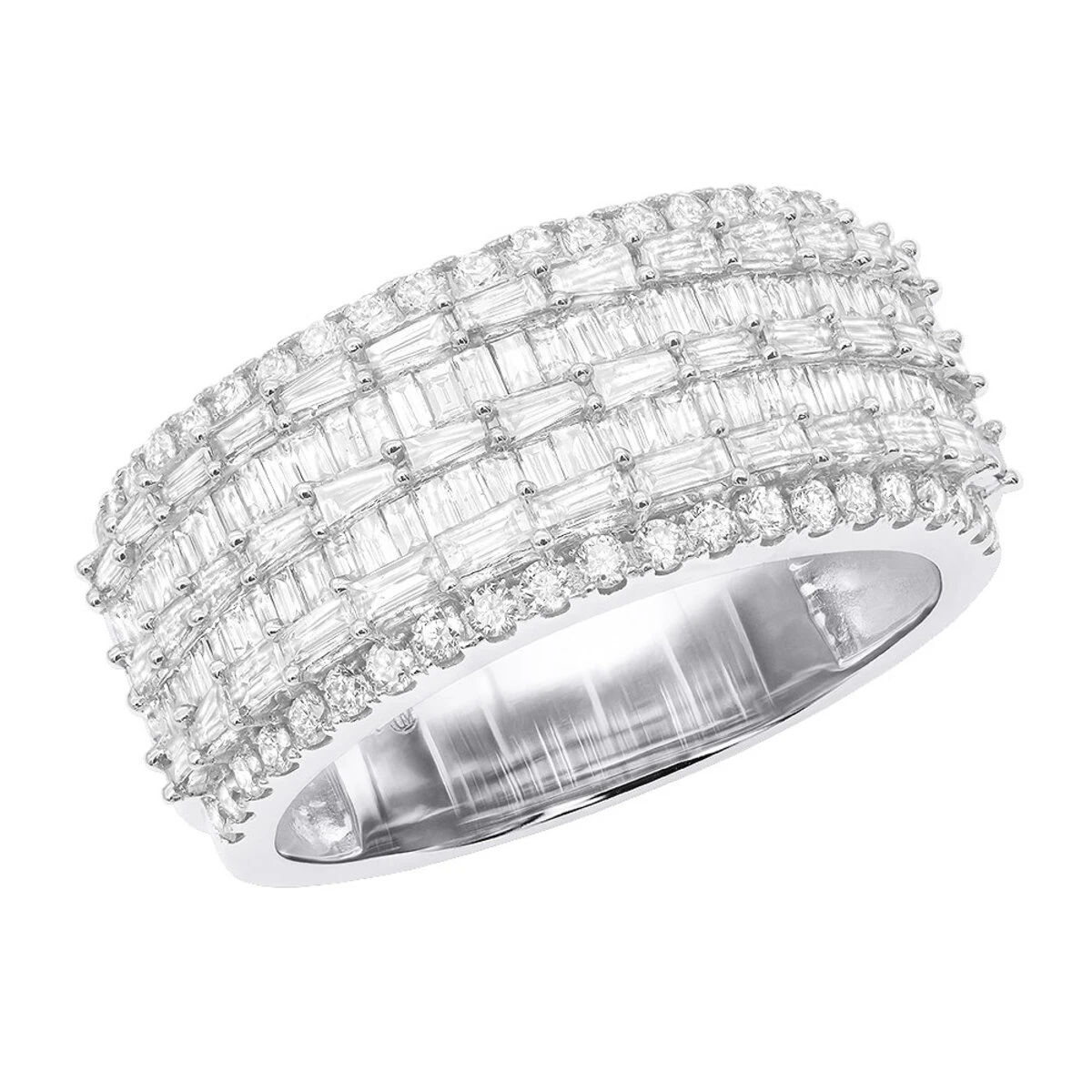 Unique Ladies Diamond Wedding Band 14K White Gold 3ct 3 Unique Ladies Diamond Wedding Band 14K White Gold 3ct