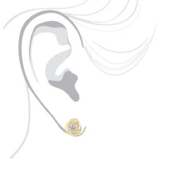 14K Yellow Gold Love Knot Diamond Earrings Solitaire Studs 1.4ct -H'Hen Sale Store 14k gold love knot diamond earrings solitaire studs 14ct bodye