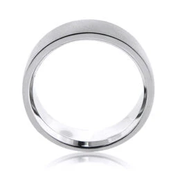 14K White Gold Matte Men's Wedding Band -H'Hen Sale Store 14k gold matte mens wedding band 4