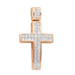 14K Yellow Gold Medium Size Princess Diamond Cross Pendant 1.5ct 9 14K Yellow Gold Medium Size Princess Diamond Cross Pendant 1.5ct -H'Hen Sale Store 14k gold medium size princess diamond cross pendant 15ct ro