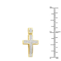 14K Yellow Gold Medium Size Princess Diamond Cross Pendant 1.5ct 11 14K Yellow Gold Medium Size Princess Diamond Cross Pendant 1.5ct -H'Hen Sale Store 14k gold medium size princess diamond cross pendant 15ct rulerye