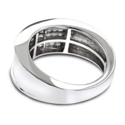 14K Yellow Gold Men's 1 Carat Diamond Band Princess Cut Invisible Set Diamonds Ring -H'Hen Sale Store 14k gold mens 1 carat diamond band princess cut 100ct p 6654 backwh