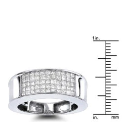 14K Yellow Gold Men's 1 Carat Diamond Band Princess Cut Invisible Set Diamonds Ring -H'Hen Sale Store 14k gold mens 1 carat diamond band princess cut 100ct p 6654 rulerwh