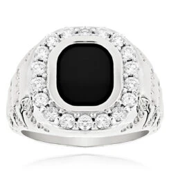 14K Yellow Gold Nugget Men's Black Onyx Diamond Ring 1.5ct 8 14K Yellow Gold Nugget Men's Black Onyx Diamond Ring 1.5ct -H'Hen Sale Store 14k gold mens black onyx diamond ring 15ct wh