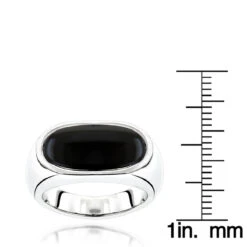 14K White Gold Men's Black Onyx Ring 8.9mm 13 14K White Gold Men's Black Onyx Ring 8.9mm -H'Hen Sale Store 14k gold mens black onyx ring p 27998 rulerwh