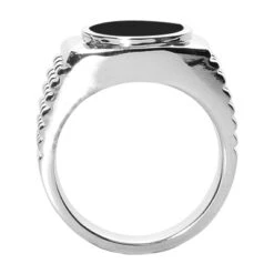 14K White Gold Men's Black Onyx Ring 12.2mm -H'Hen Sale Store 14k gold mens black onyx ring p 27999 back white 20220426