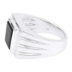 14K Yellow Gold Men's Black Onyx Ring 14.4mm -H'Hen Sale Store 14k gold mens black onyx ring p 28011 backwh